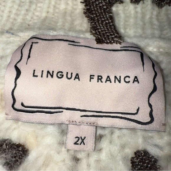 LINGUA FRANCA Jade Cable Knit Crewneck Sweater Alpaca Wool Size 2X - Picture 9 of 13